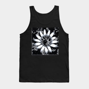 Black metallic flower Tank Top